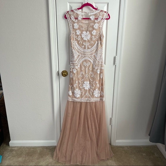 NWT C by Cubic Sequin MaxiDress w/ Mesh Fishtail UK Size 12 - Picture 5 of 8